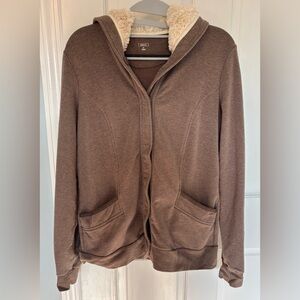 Gap Women’s Brown Fur Lined hood Sweater Medium